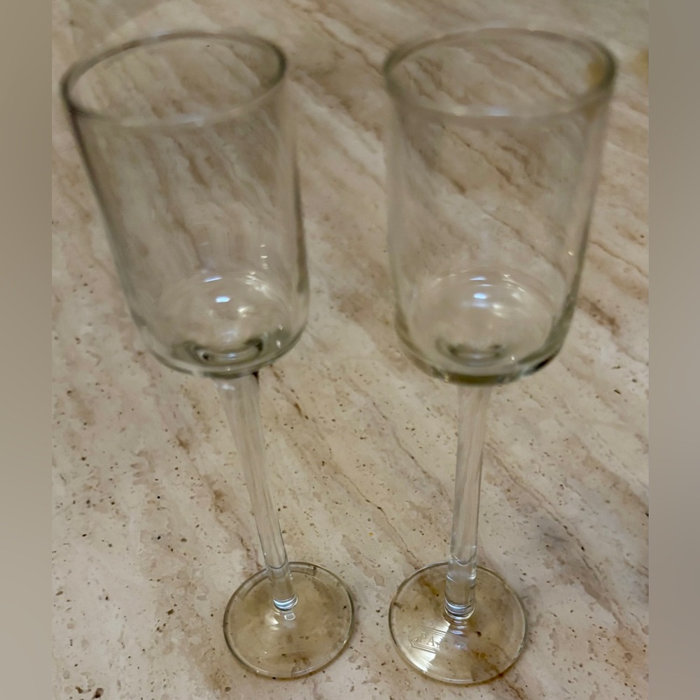 Set of 2 Elegant PALLINI Limoncello Clear Tall Stem Glasses